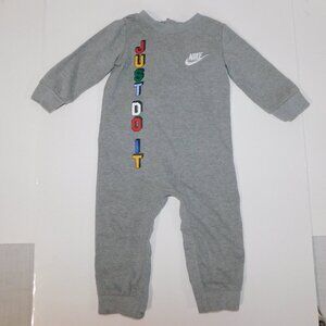 NIKE JUST DO IT One Piece Coverall outfit Baby boy 12M 12 months Gray Multicolor